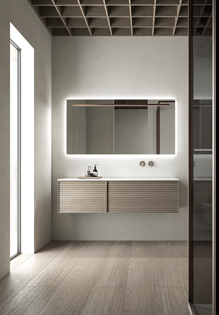 Meuble Casabath Stockholm suspendu avec miroir rétroéclairé